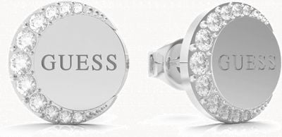 Guess Moon Phases Rhodium Crystal Stud Earrings UBE01195RH