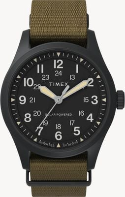 Timex Expedition Field Post Solar (36mm) Black Dial / Tan Recycled Fabric Strap TW2V00400