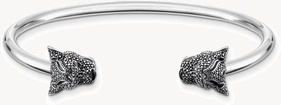 Thomas Sabo Black Panther Heads Sterling Silver Bangle 17.5 AR110-664-11-L17,5