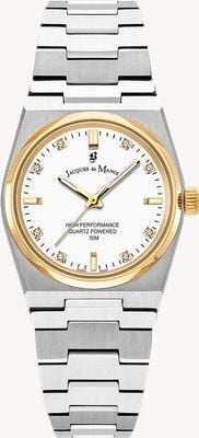 Jacques Du Manoir Horizon Crystal Quartz (31mm) White Dial / Stainless Steel Bracelet JWL03605
