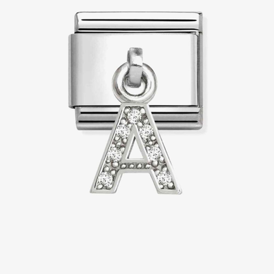 Nomination Classic Silver Letter A Zirconia Pendant Charm 331818/01