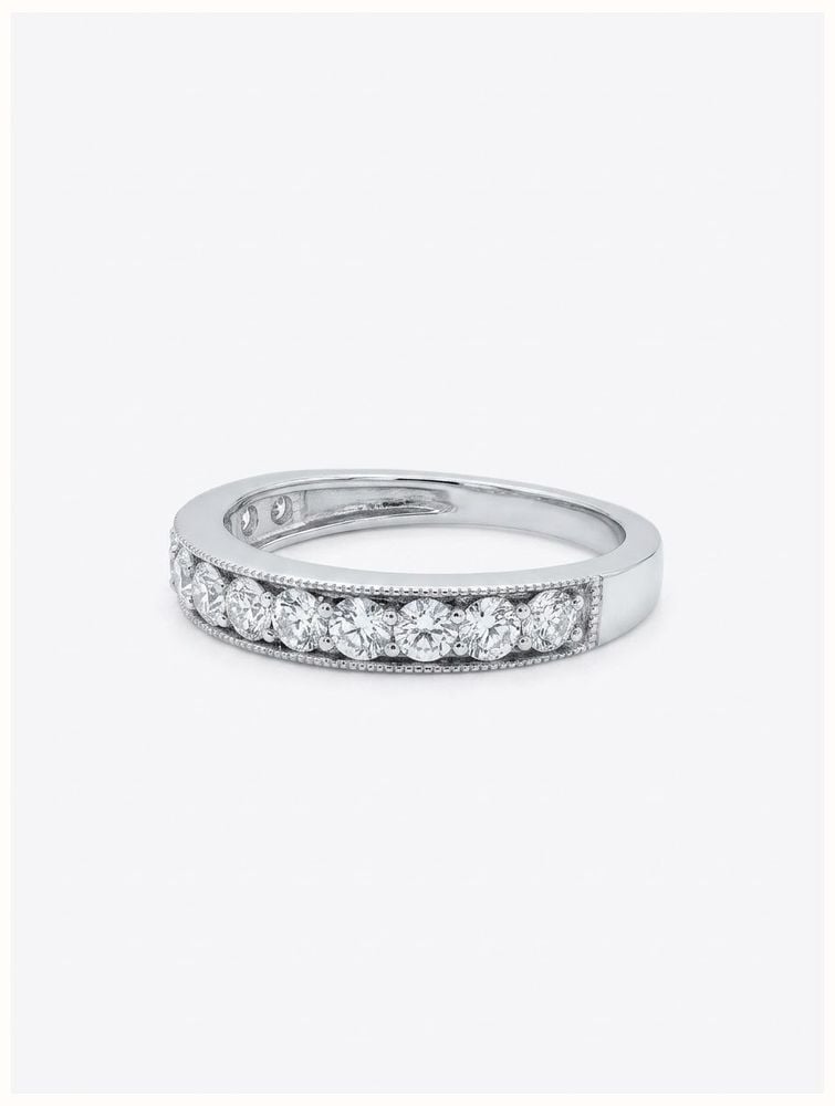 0.75ct Natural Diamond Princess Cut Platinum Half Eternity Ring JM3524 - alternate view 2