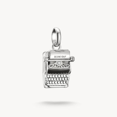 Thomas Sabo Silver Charm Pendant Typewriter Wednesday Zirconia Connect CC1315-691-11