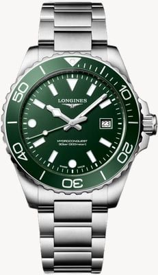 LONGINES HydroConquest Quartz (42mm) Green Sandblasted Dial / Stainless Steel Bracelet L37694066