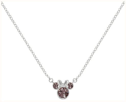 Disney Mickey Mouse Sterling Silver 16" Amethyst February Cubic Zirconia Necklace N905424SFEBL-16.PH