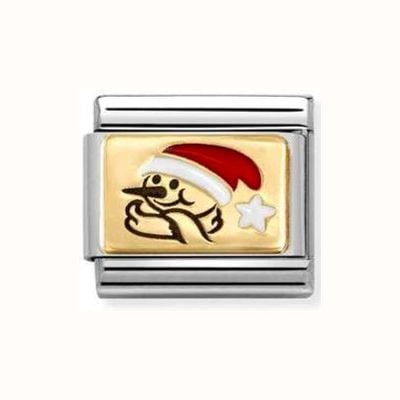 Nomination CLASSIC Stainless Steel Gold Plate Christmas Snowman Charm 030289/12