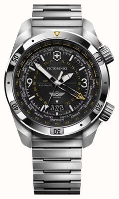 Victorinox Air Pro Automatic GMT (43mm) Black Dial / Stainless Steel Bracelet 242004