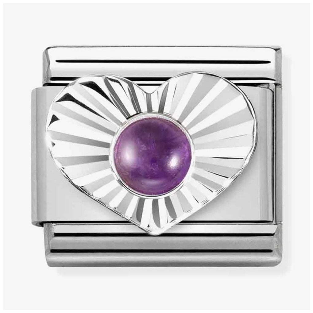 Nomination 330508/35 Classic Heart Amethyst Sterling Silver Jewellery