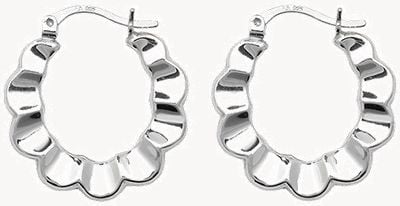 Treasure House Silver Round Edge Creole Style Hoop Earrings G5883