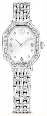 Swarovski Dextera Octagon (23mm) Silver Sunray Dial / Crystal-Set Stainless Steel Bracelet 5698690