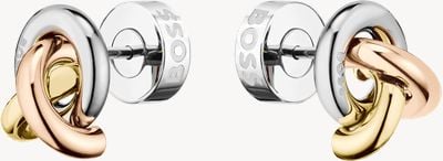 BOSS Jewellery Women's Harmonie Tri-Tone Love Knot Stud Earrings 1580773