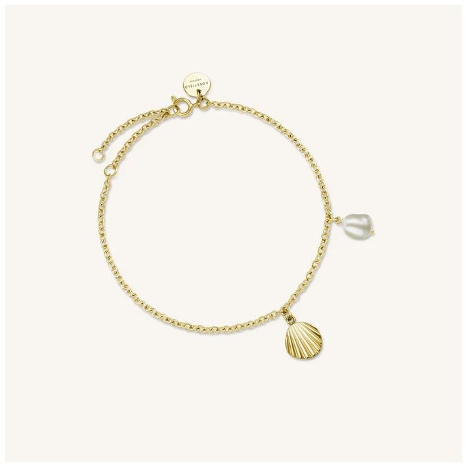 Rosefield Jewellery JSPBRG-J163 Gold Shell And Pearl