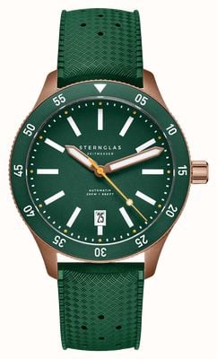 STERNGLAS Marus 2.0 Automatic (42mm) Green Dial / Dark Green Rubber Strap S02-MA35-KA06