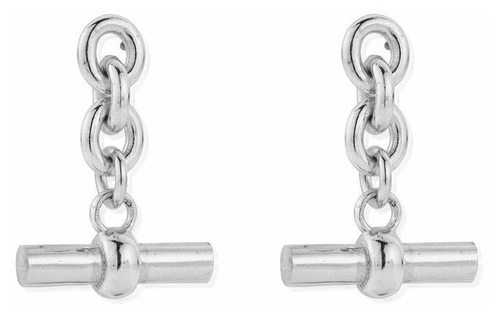 ChloBo CC-S-ER-6-S1 Anchor Chain 3 Link T-Bar Sterling Jewellery