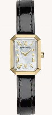 Herbelin Octogône Quartz (20.4mm) Mother-of-Pearl Dial / Black Leather Strap 17446P101