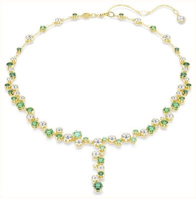 Swarovski Constella Y Necklace - Mixed Cuts, Green, Gold-tone Plated 5722474