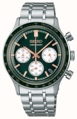 Seiko Racing Sports Chronograph (38.7mm) Green Dial / Stainless Steel Bracelet SSB481P1