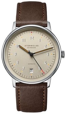 STERNGLAS Lumatik Automatic (38mm) Beige Dial / Modena Dark Brown Leather Strap S02-LM26-MO23