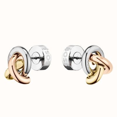 BOSS Jewellery Women's Harmonie Tri-Tone Love Knot Stud Earrings 1580773