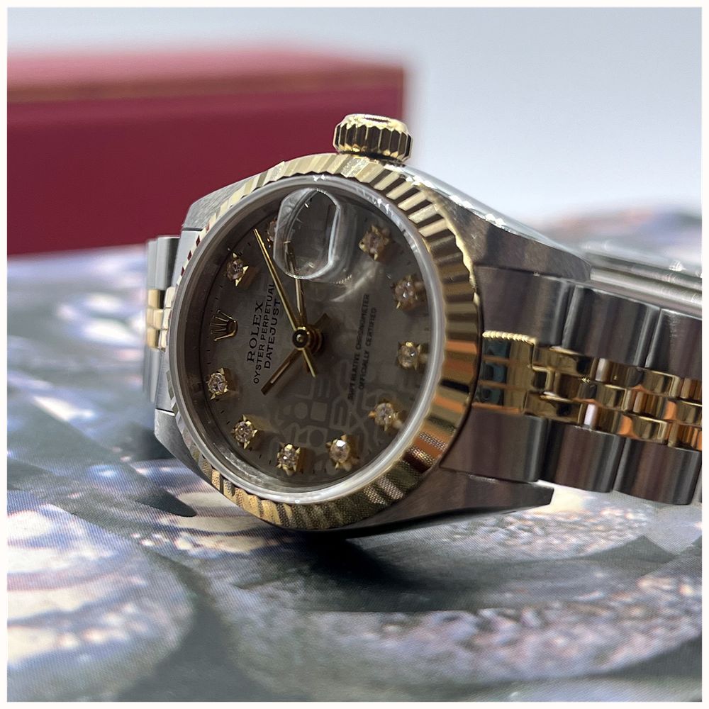Pre-owned Rolex Datejust Diamond (26mm) Grey Patterned Dial / Two-Tone Stainless Steel Bracelet Watch JMP-835572 - alternate view 8