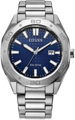 Citizen Eco-Drive Sport (41mm) Textured Blue Dial / Stainless Steel Bracelet BM7630-80L