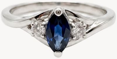 9k White gold Diamond Sapphire Ring JM9269