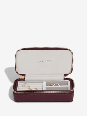 Stackers Zipped Travel Jewellery Box Burgundy 76422