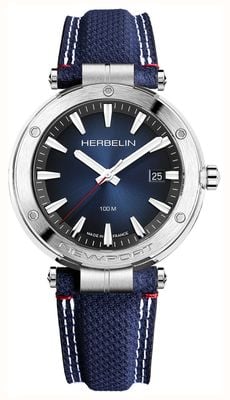 Herbelin Men's Newport (40.5mm) Blue Dial / Blue Fabric Strap 12288A15BL