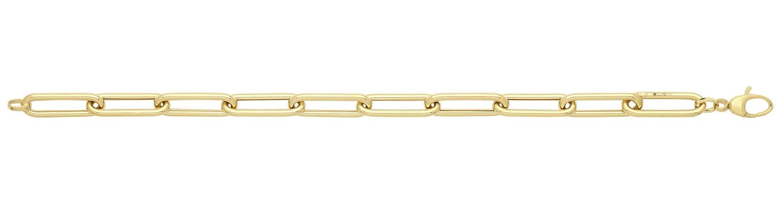 Treasure House BR661 Ladies 9ct Yellow Gold 7.5"" Paperclip Jewellery