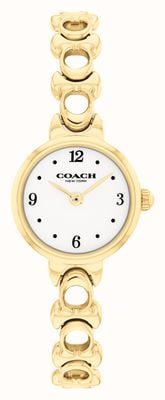 Coach Iris Two-Hand Quartz (22.5mm) White Dial / Gold PVD Stainless Steel Bracelet 14504650
