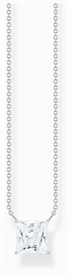 Thomas Sabo Square White Zirconia Pendant Sterling Silver Necklace 45cm KE2212-051-14-L45V