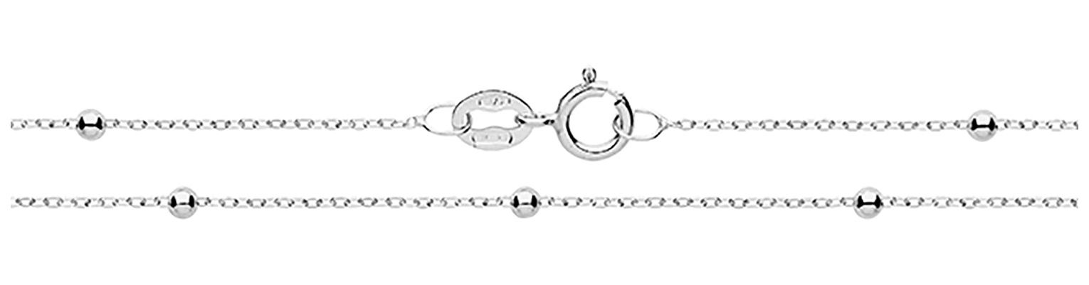 Treasure House CH179W/20 9CT White Gold Flat Trace+Bead Jewellery