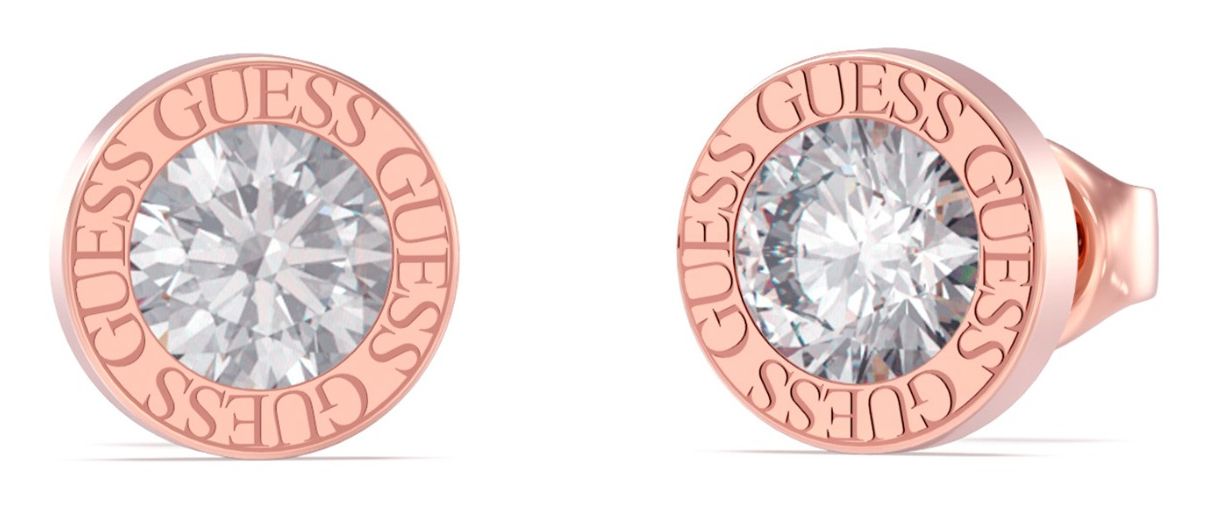 Guess UBE02231RH Rose Gold Plated 10mm Clear Crystal Stud Jewellery