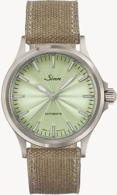 Sinn 556 Limited Edition 'One of 300' (38.5mm) Sage Guilloché Dial / Brown Canvas Strap 556.0123 CANVAS