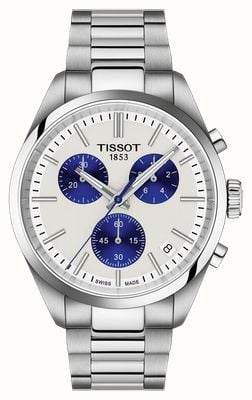 Tissot PR 100 Chronograph (40mm) White Dial / Stainless Steel Bracelet T1504171101100