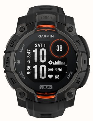 Garmin Instinct 3 SOLAR Outdoor GPS Smartwatch (45mm) Black with Black Band 010-02934-00