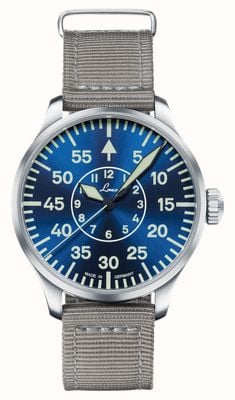 Laco Aachen 'Blaue Stunde' Automatic (42mm) Blue Sunray Dial / Grey Nylon Strap 862101.2