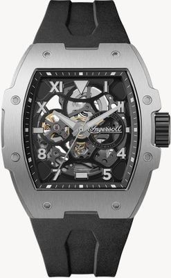 Ingersoll THE PLAY Automatic (45.2mm) Black Skeleton Dial / Black Rubber Strap I15301