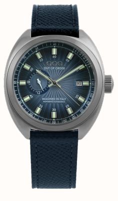Out Of Order Torpedine Abyss Automatic (42mm) Sunburnt Blue Guilloché Dial / Blue Leather Strap Watch OOO.001-31.BL.GU