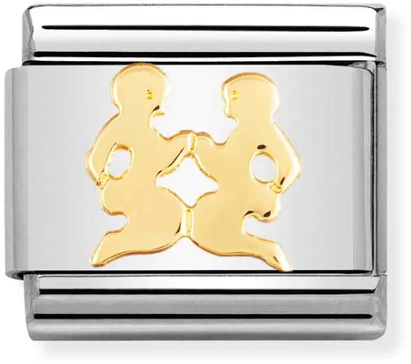 Nomination Classic Gemini ZODIAC Steel Charm With Yellow Gold 030104/03