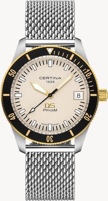 Certina DS PH100M Gent (40.5mm) Ivory Dial / Steel Mesh Bracelet C0444102103000