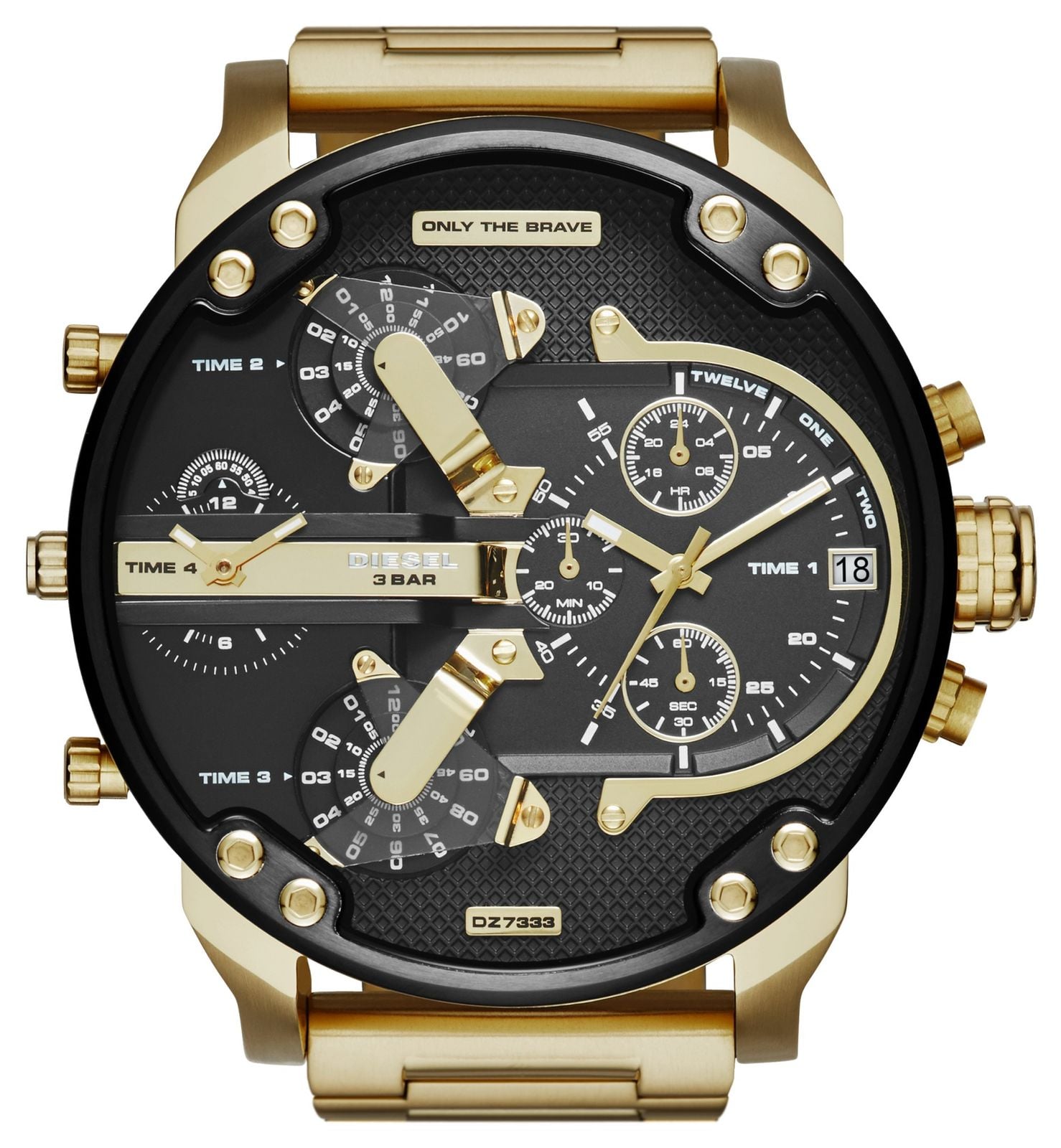 Diesel DZ7333 Men’s Mr Daddy 2.0 Gold Toned Black Dial Watch