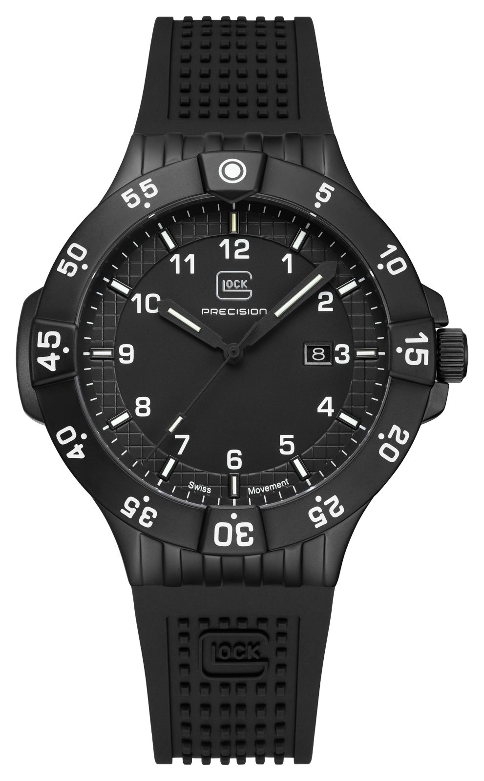 GLOCK Precision GW-15-3-22 Date Quartz (43mm) Black Textured Watch