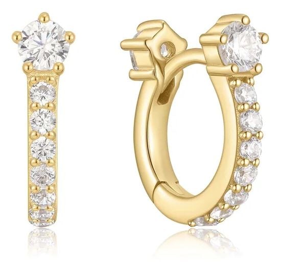 Ania Haie E066-04G Gold Sparkling PavÃ© Huggie Hoop Earrings Jewellery
