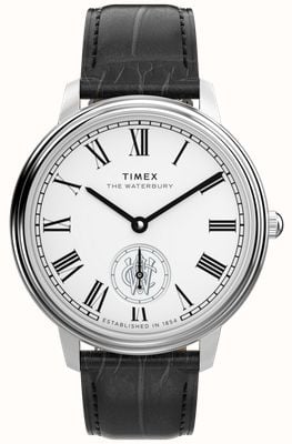 Timex Waterbury Metropolitan Sub-Second (39mm) White Dial / Black Leather Strap TW2Y23100