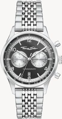 Thomas Sabo | Rebel At Heart | Men's | Stainless Steel Bracelet | Black Dial | WA0375-201-203-40