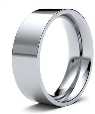 James Moore Wedding Rings | 9ct White Gold | 7mm | Heavy | Flat Court | AG_7LHE-9W