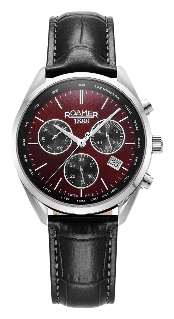 Roamer 993819 41 65 02 Men's Pro Chrono (42mm) Burgundy Dial Watch