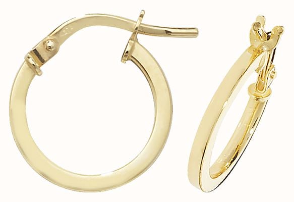 James Moore TH 9ct Yellow Gold 08mm Hoop Earrings ER1007-08