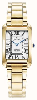 Jacques Du Manoir Emily Two-Hand Quartz (23mm) White Dial / Gold PVD Stainless Steel Bracelet JWL05802